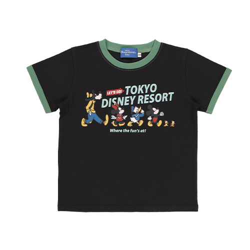 Let's Go! Tokyo Disney Resort! | Mickey and Friends 小童黑色T裇(Size 100/120/140)
