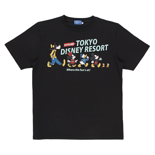 Let's Go! Tokyo Disney Resort! | Mickey and Friends 成人黑色T裇(Size S/M/L/LL)